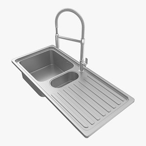 3D Sink Alpes-Inox with FLAG Kitchen mixer tap By Nobili