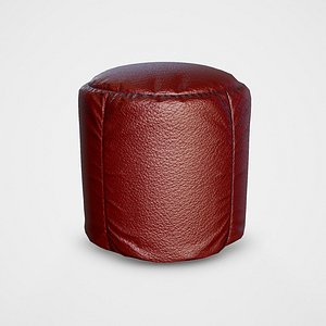pouf leater stool - 3D model