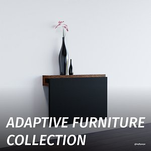 3D Adaptive Furniture Folding Desk model