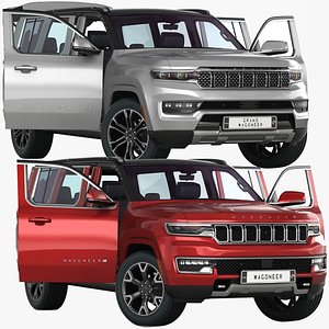 3D Jeep Wagoneer and Grand Wagoneer 2022 Opening doors and trunk model