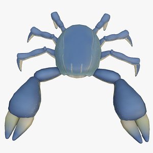 Textured and animated blue crab or crustacean