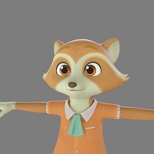 cartoon raccoon 3D model
