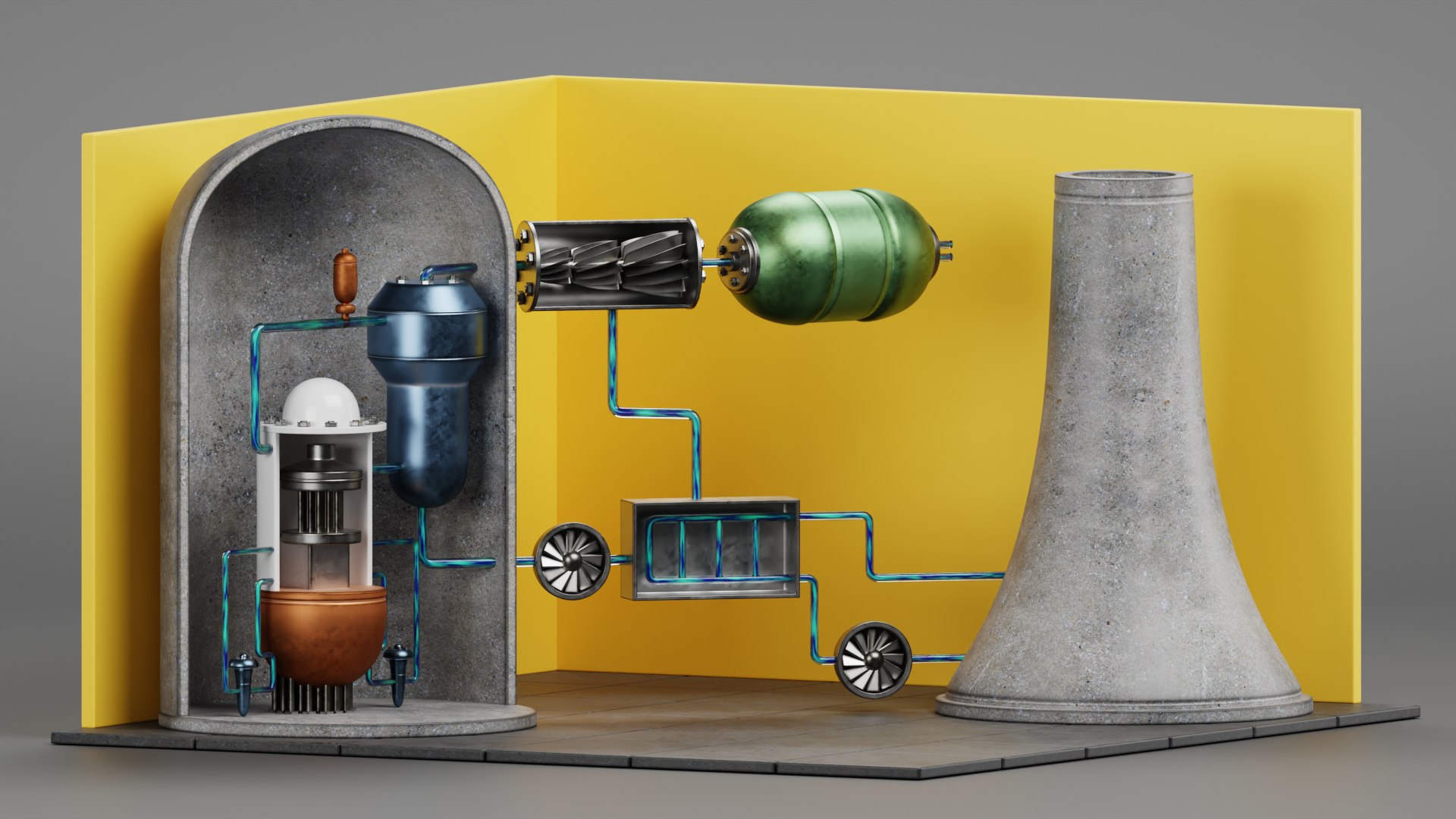 3D Nuclear Reactor - Animated Isometric Power Plant - TurboSquid 2368044