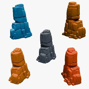 Stylized Desert Rock 3D Model for Environments 3D model