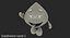 Water Drop Cartoon Mascot Character Waving 3D Model