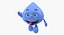 Water Drop Cartoon Mascot Character Waving 3D Model