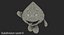 Water Drop Cartoon Mascot Character Waving 3D Model