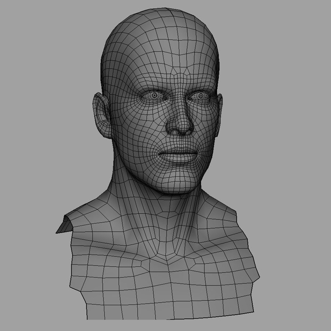 3d male head