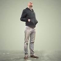 Casual Man Looking Up