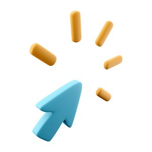 blue mouse pointer clicks icon