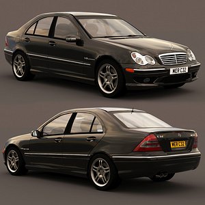 3D mercedes benz amg c32 2002 model