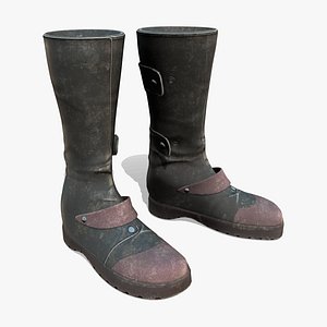 3D Apocalyptic Grunge Calf Boots