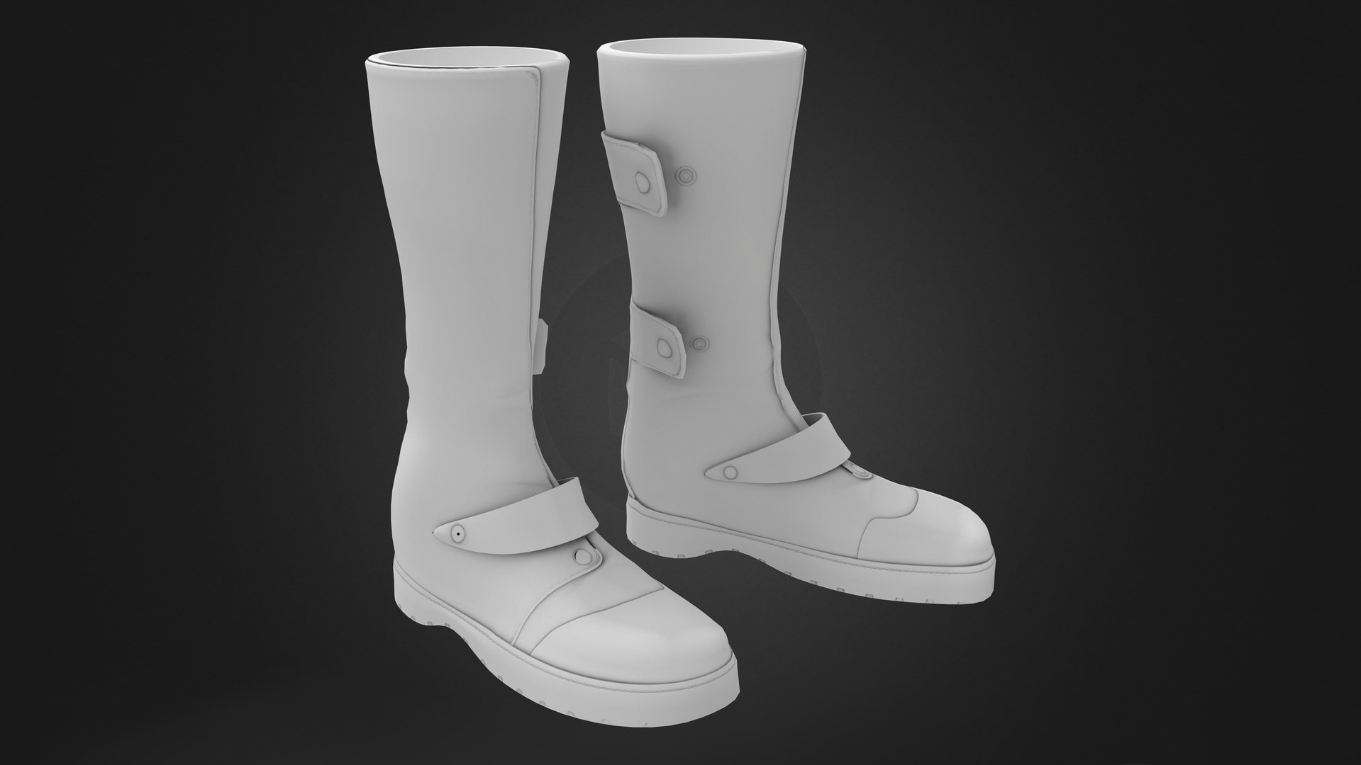 3D Apocalyptic Grunge Calf Boots - TurboSquid 1899897