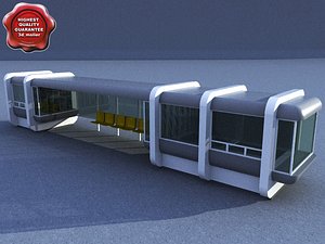 bus stop v5 3d c4d