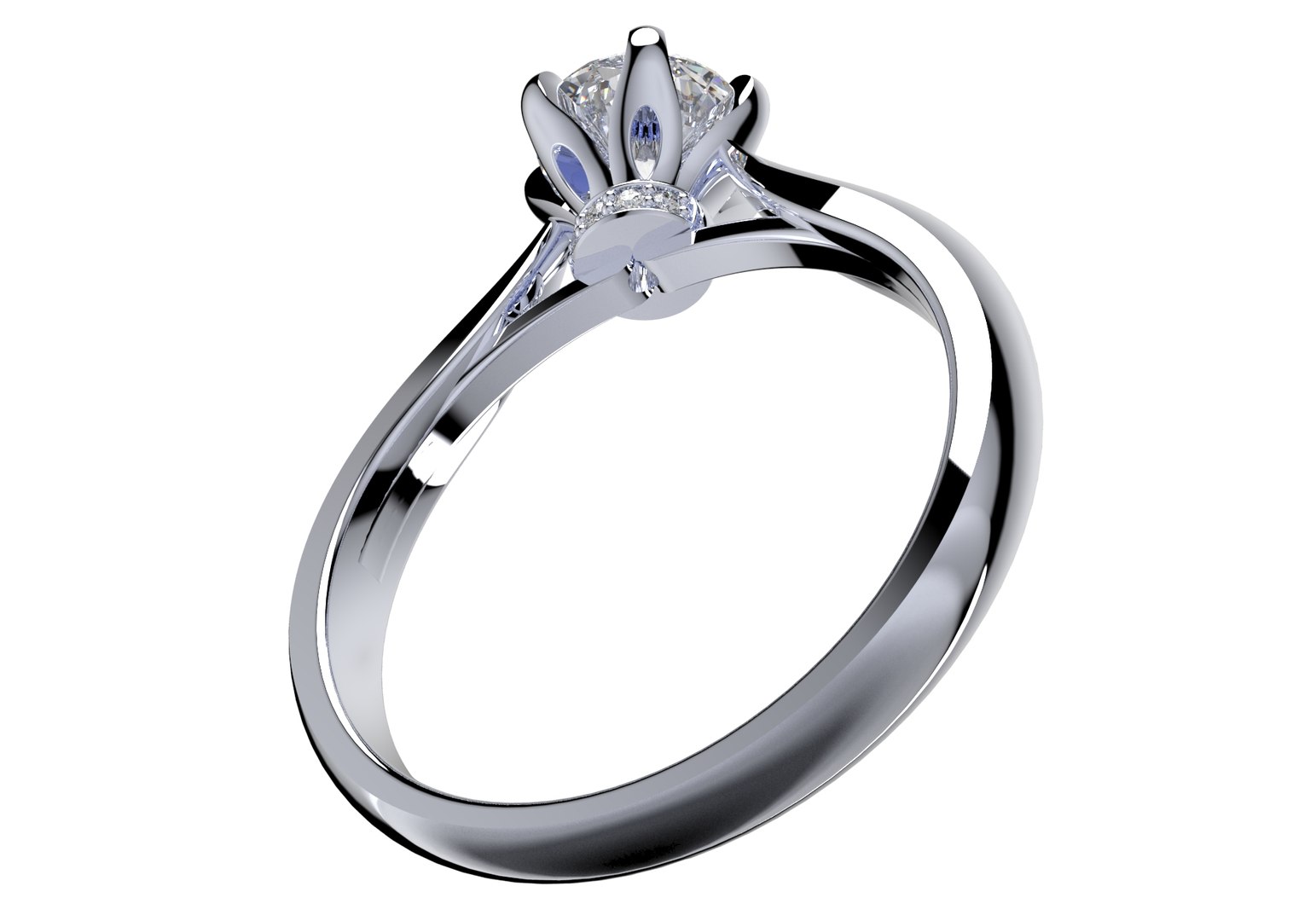 Engagement ring solitaire diamond render model - TurboSquid 1622147