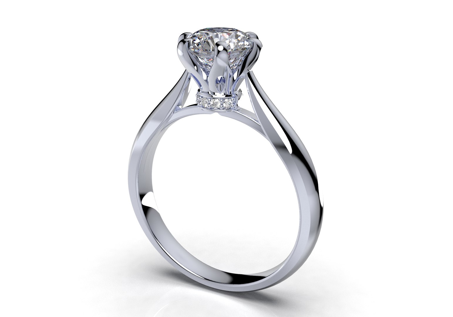 Engagement ring solitaire diamond render model - TurboSquid 1622147