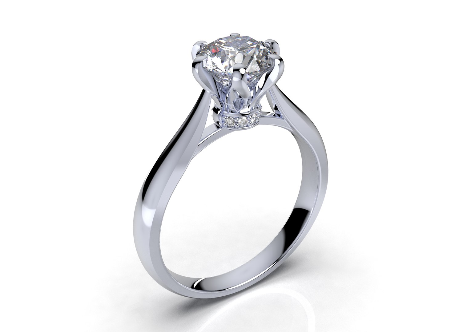 Engagement ring solitaire diamond render model - TurboSquid 1622147