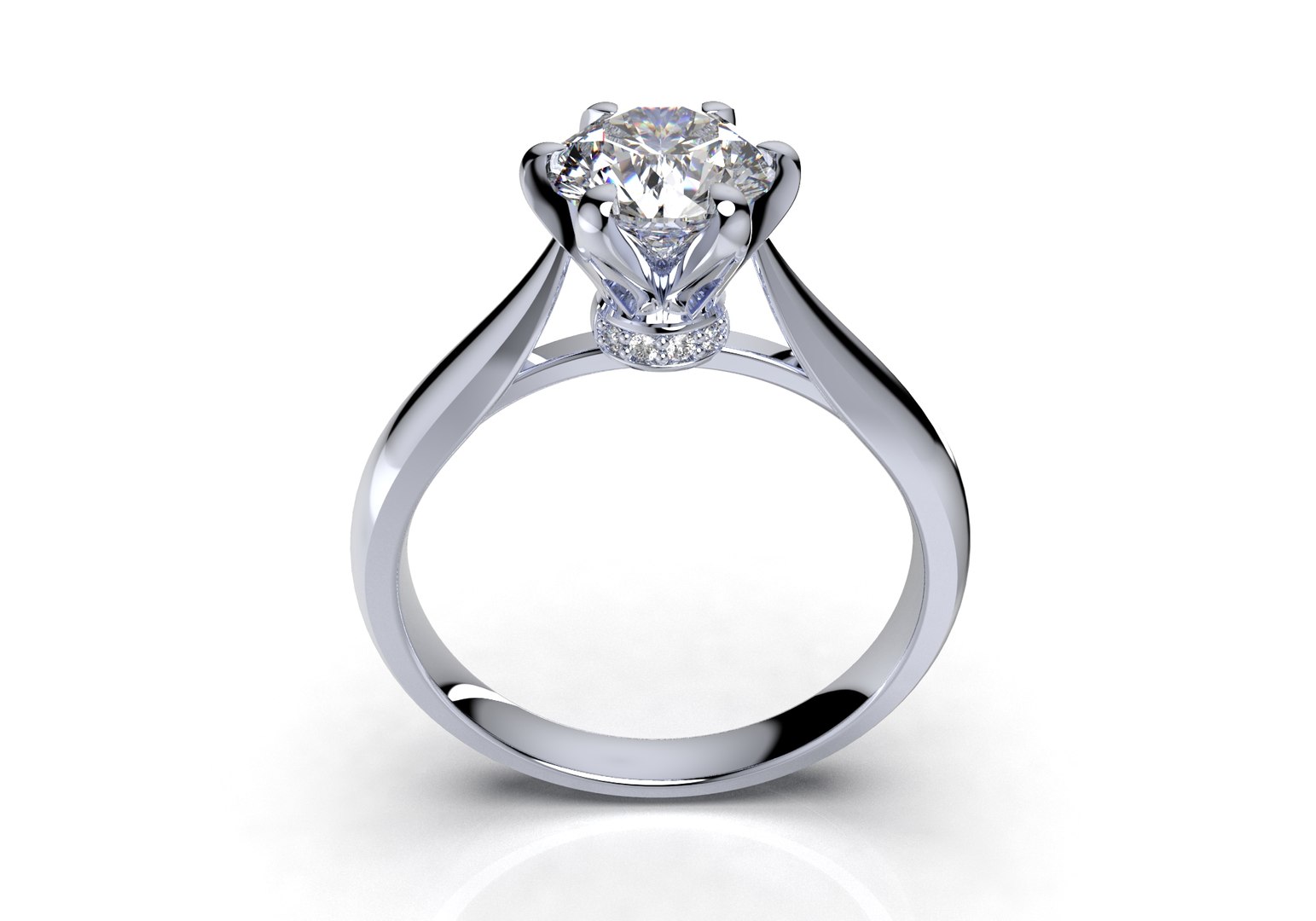 Engagement ring solitaire diamond render model - TurboSquid 1622147