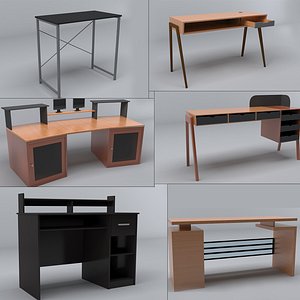 desk modern office 3d model