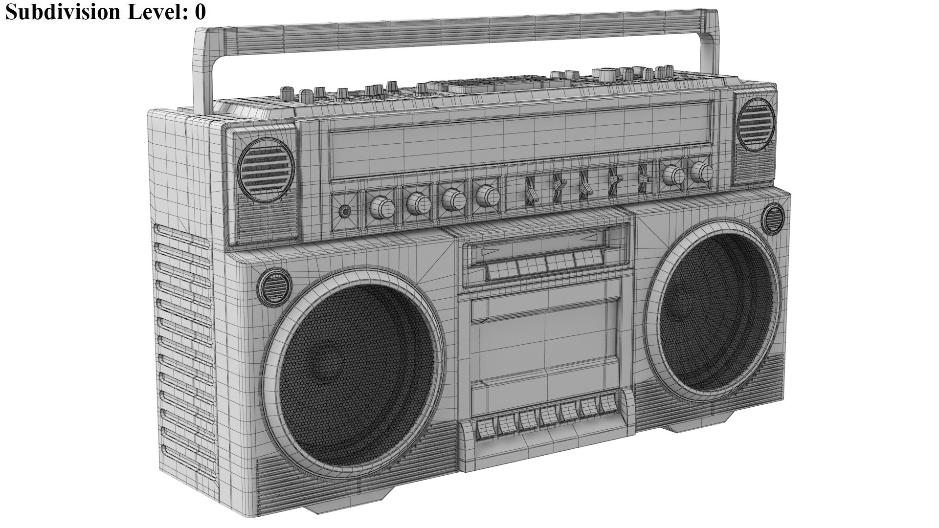 3D Retro Boombox Cassette Player TurboSquid 1899467