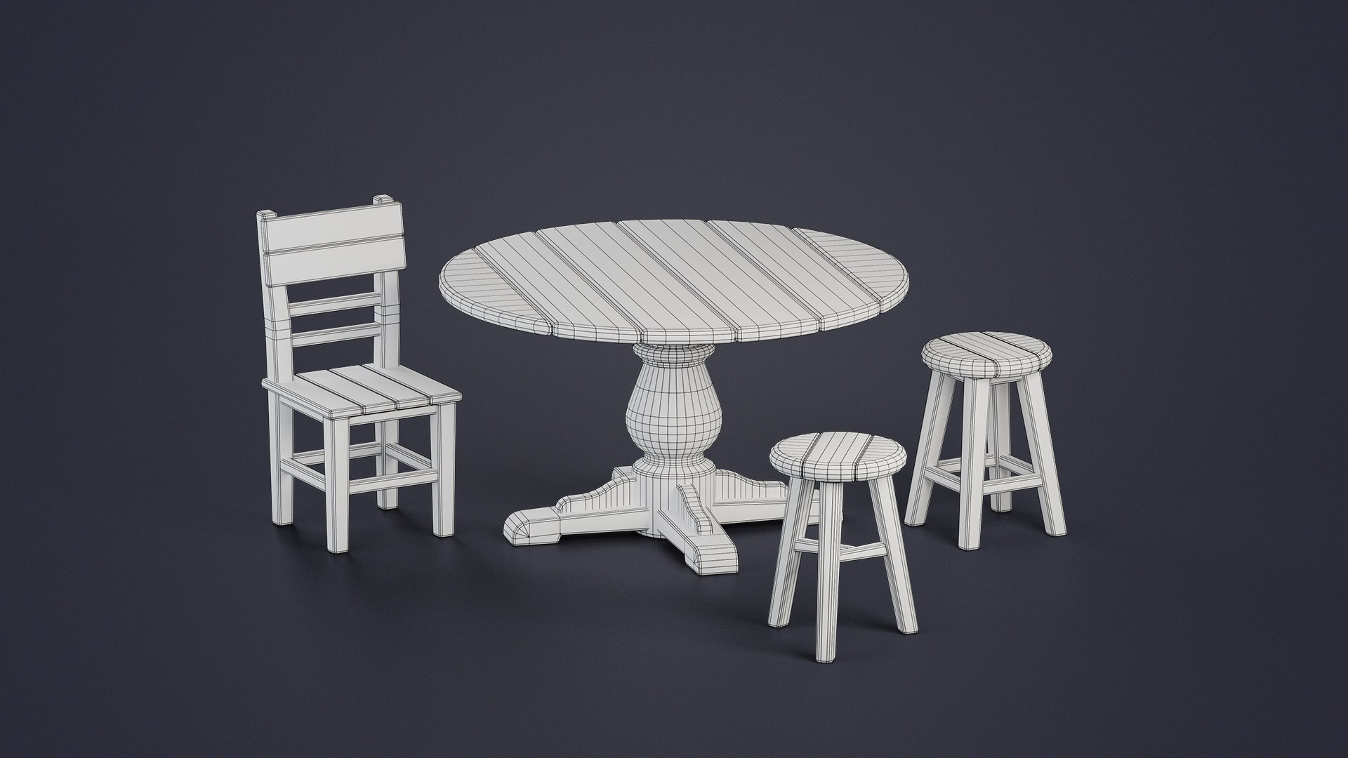 3D Stylized Medieval Props Pack https://p.turbosquid.com/ts-thumb/Cc/Hd8Var/rC/3.wooden_stoolchairtable_wireframe/jpg/1788100616/1920x1080/fit_q87/778edc3838337fcb0bc5515a3009b30fdd21ac1a/3.wooden_stoolchairtable_wireframe.jpg