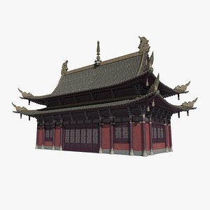Asian ancient architecture Taoist houses palaces 3D model