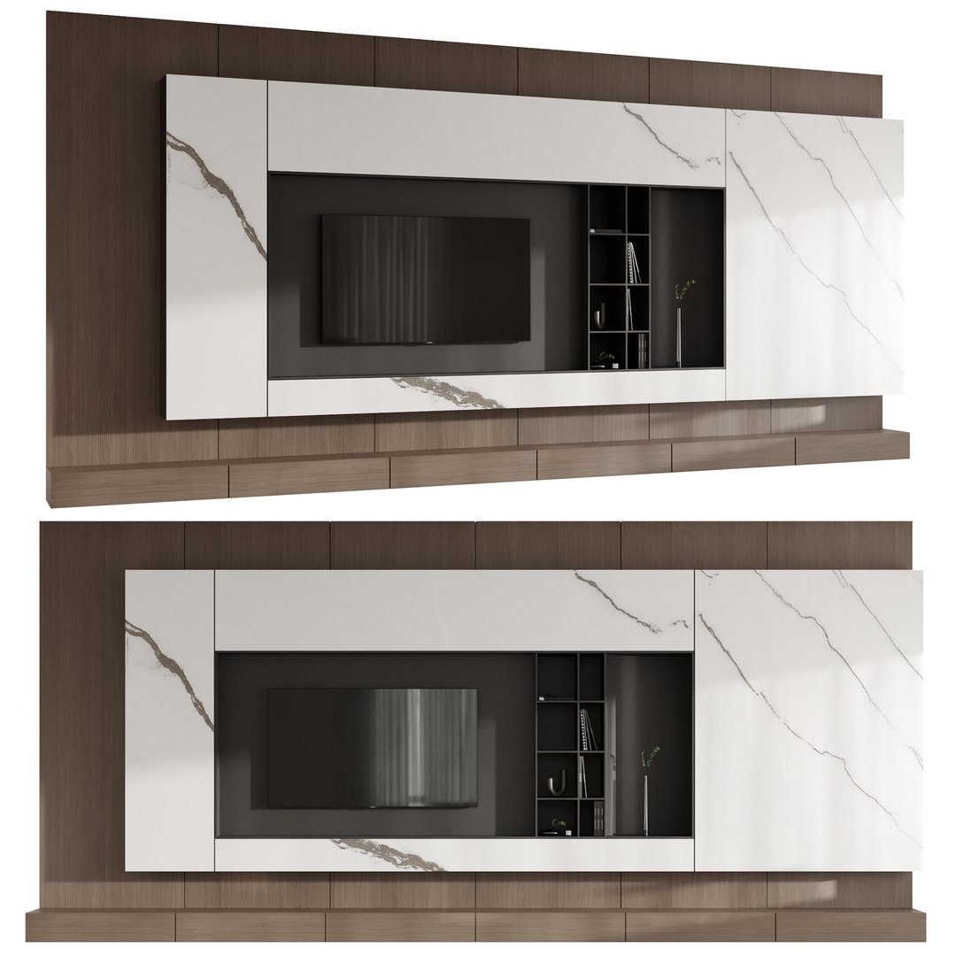 Wall Composition TV Zone Set 3D Model - TurboSquid 2147758