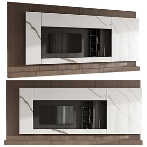Wall composition TV zone set 3D model