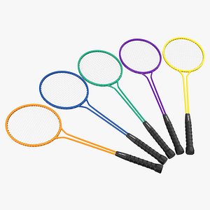 Badminton Rackets 3D Models Set