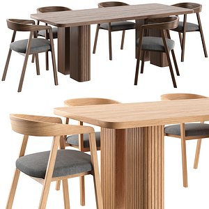 3D Dining table Lazar by Laredoute and chair Placido by Litook