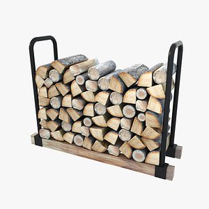 3D Firewood Stack Rack V8 model