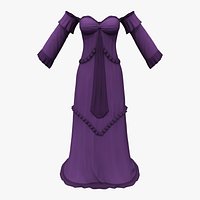 Strapless Off Shoulder Long Purple Beauty Dress