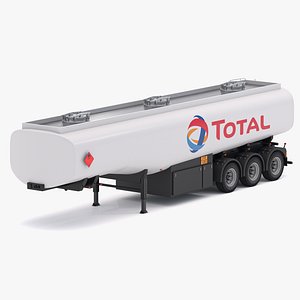 3D model Total Fuel Semi Tank Trailer