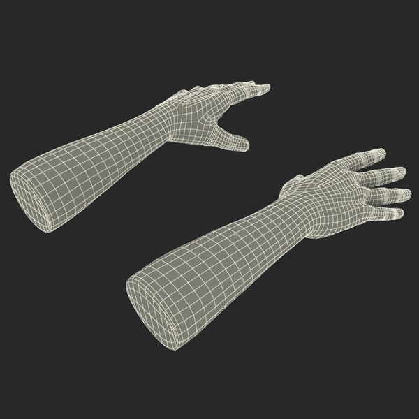 man hands fur 3d model