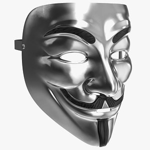 3D Guy Fawkes Mask Silver