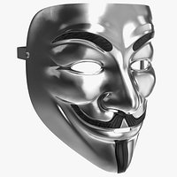 Guy Fawkes Mask Silver
