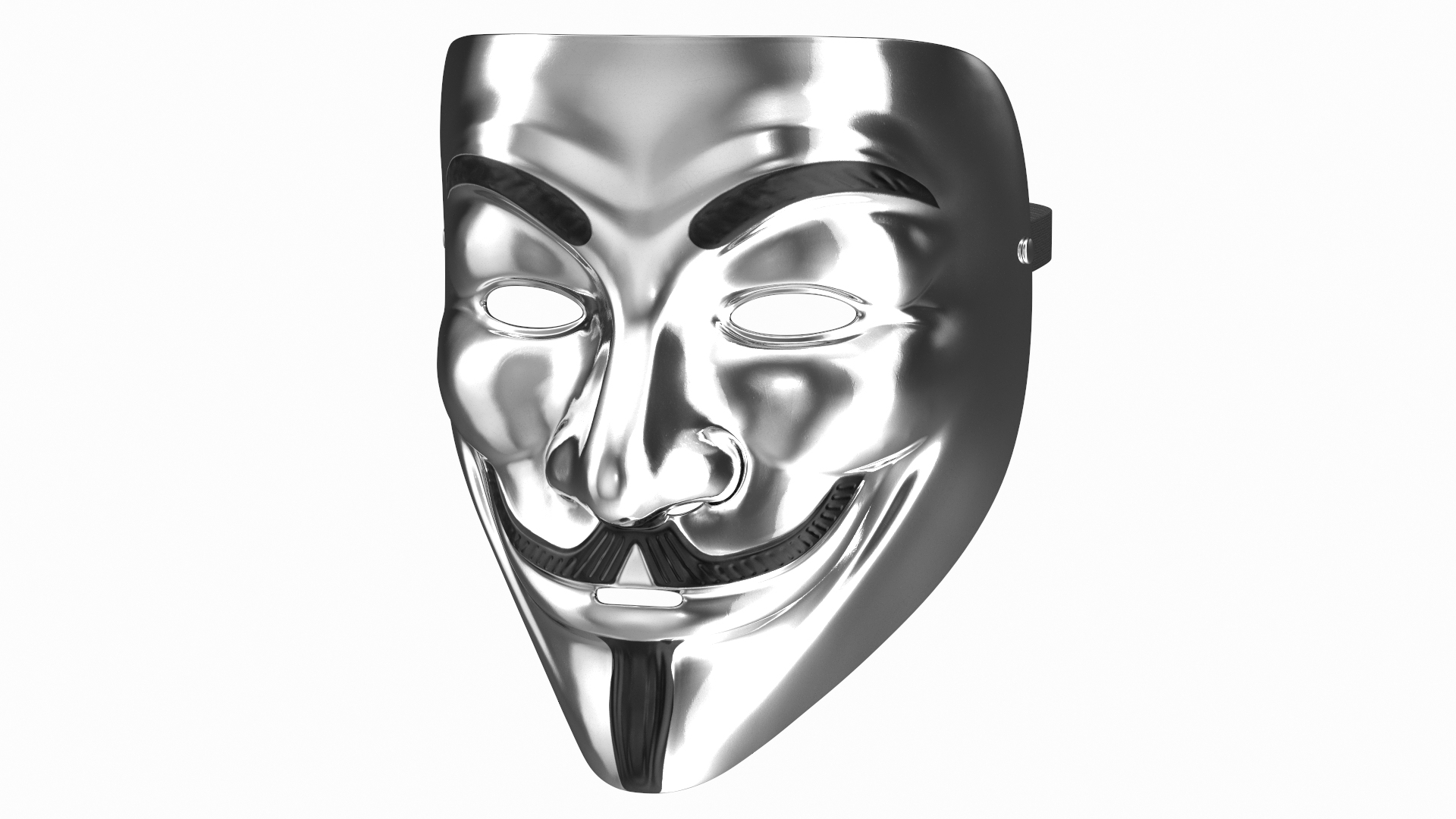 3D Guy Fawkes Mask Silver - TurboSquid 1771797