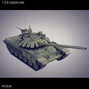 t-72 b3 russian battle tank 3d model