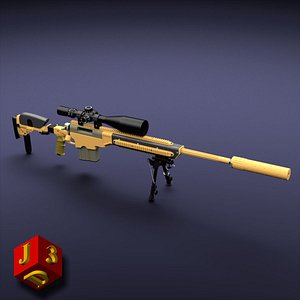 McMillan TAC-50 long range sniper rifle with Harris bipod and Nigthforce sight.