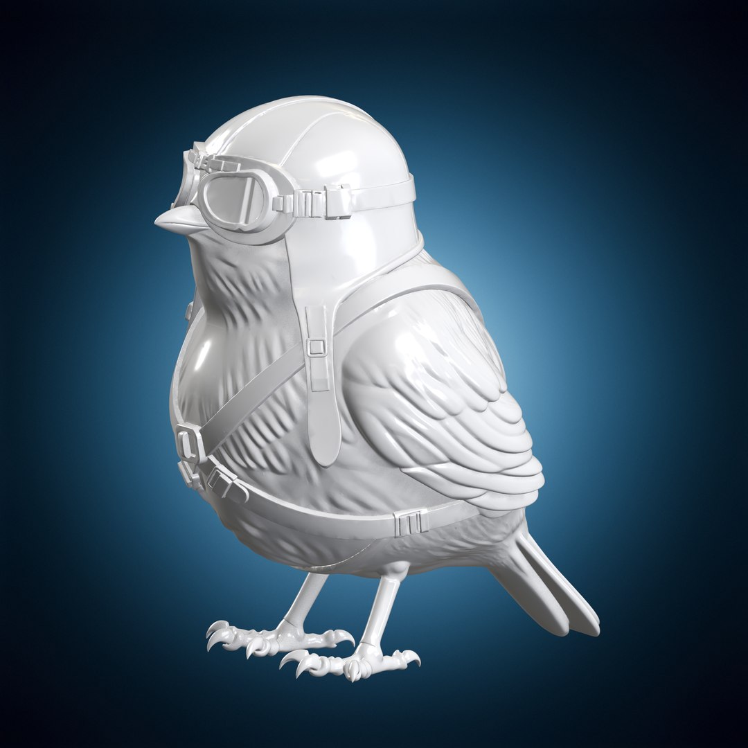Pilot Bird Character 3D Print Model 3D - TurboSquid 2573781