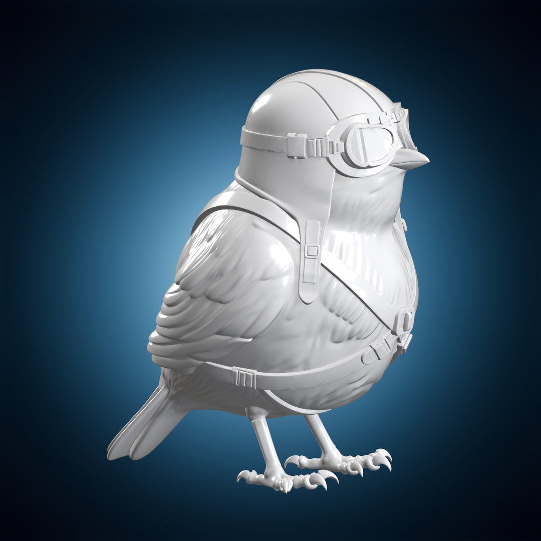 Pilot Bird Character 3D Print Model 3D - TurboSquid 2573781