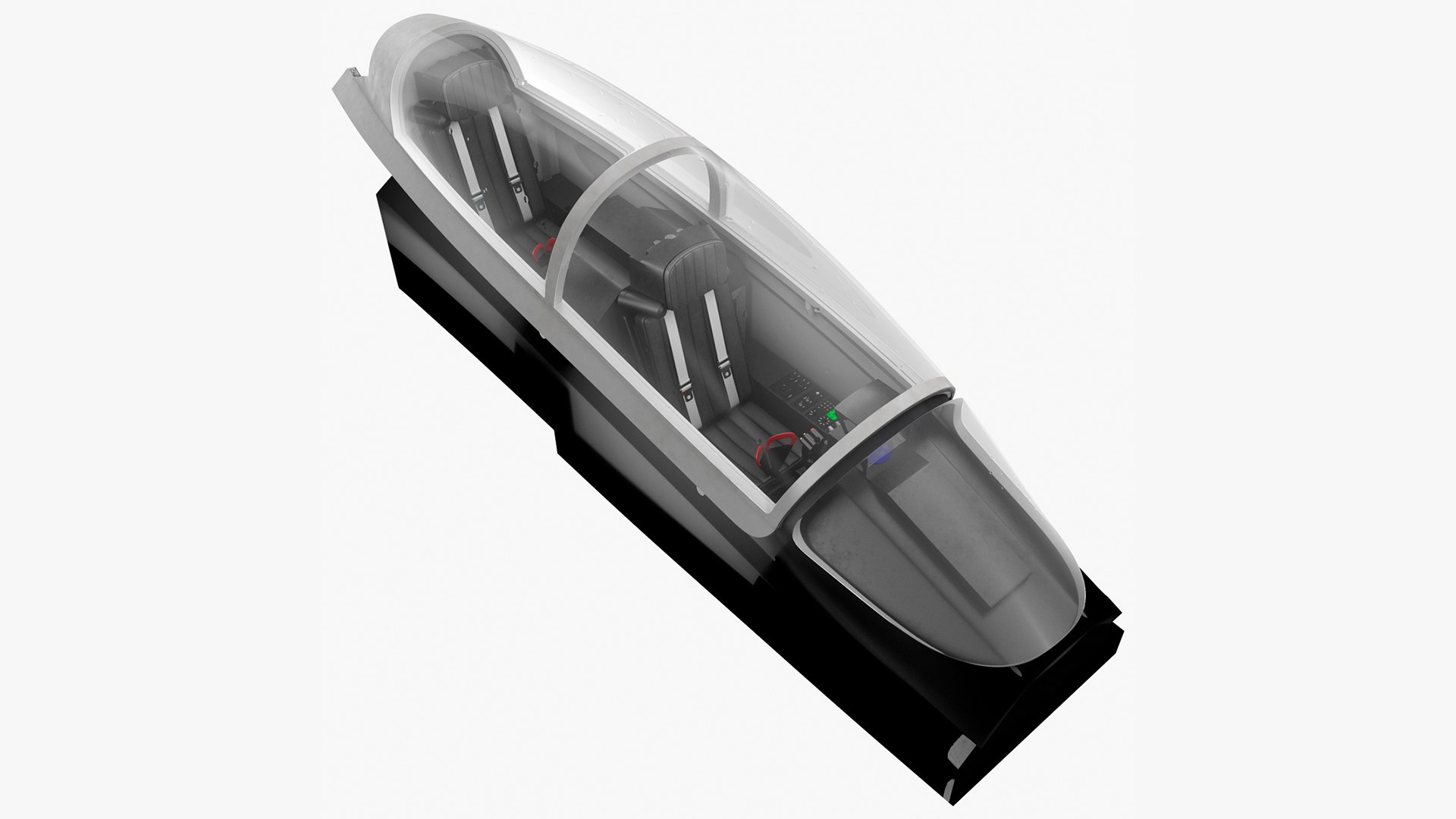 Fighter Aircraft Tandem Cockpit 3D model preview