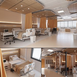 3D emergency ward interior hospital