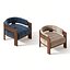 Modern Curved Solid Wood Armchair Leather Lounge Chair 3D Model
