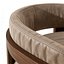 Modern Curved Solid Wood Armchair Leather Lounge Chair 3D Model