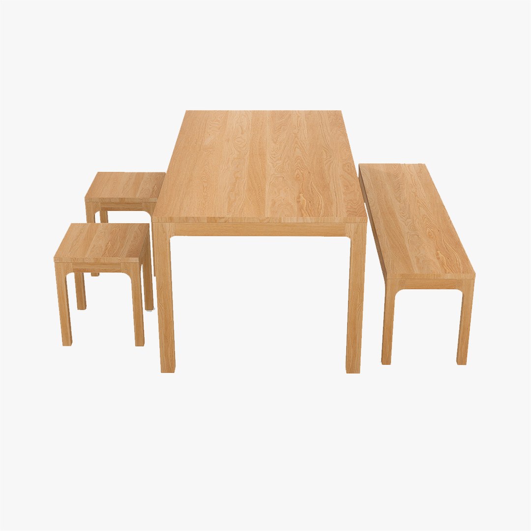 WOODONE Japanese Dining Table Set 3D Model TurboSquid 2139630