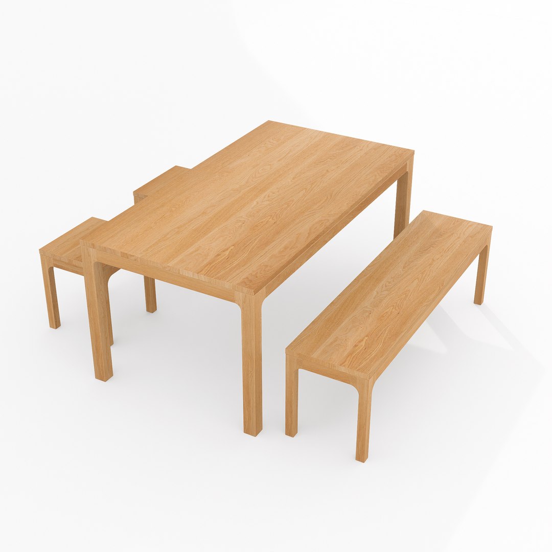 WOODONE Japanese Dining Table Set 3D Model TurboSquid 2139630