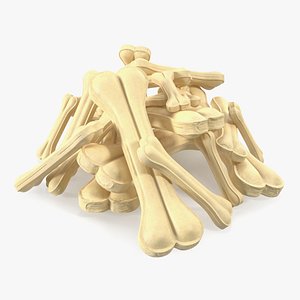 Pile of Dog Chew Bones Light