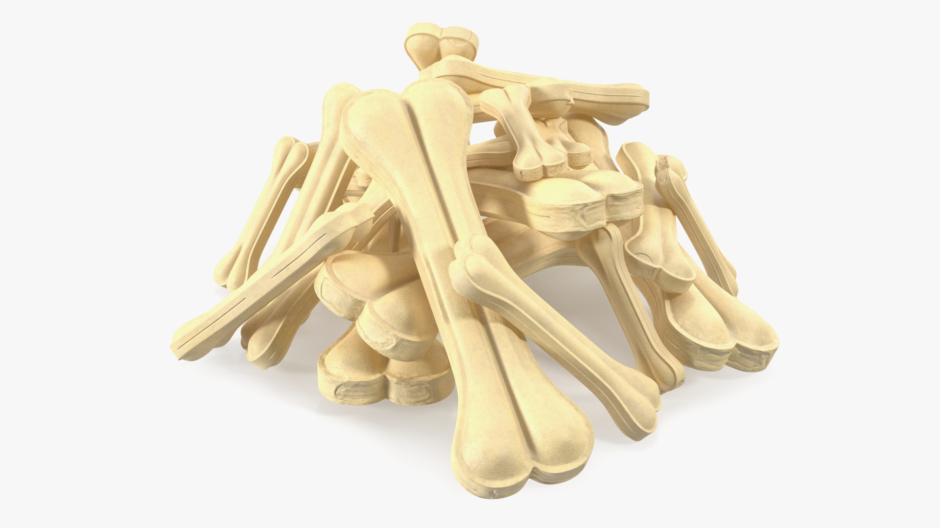 Pile of Dog Chew Bones Light 3D model preview