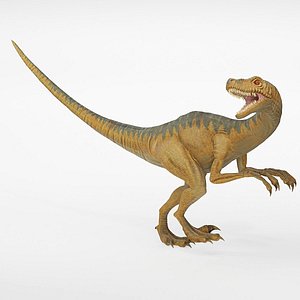 3D Velociraptor Realistic Dinosaur